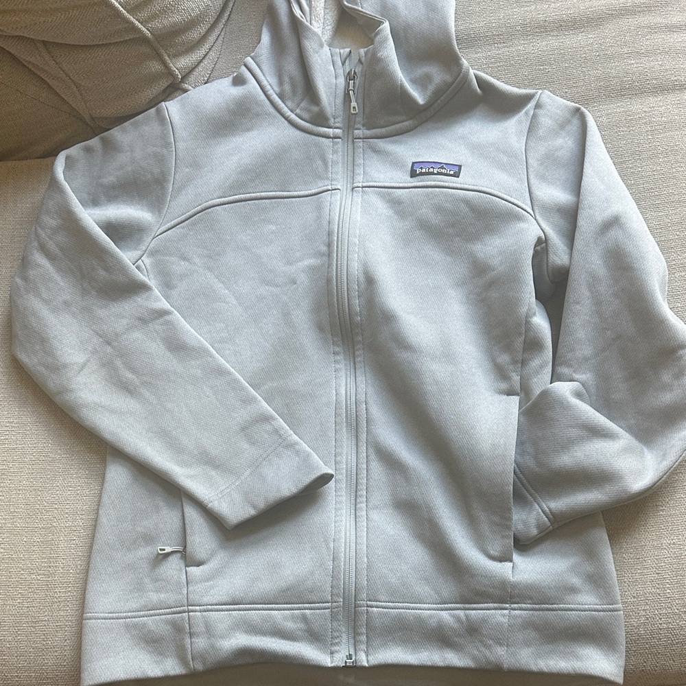 Patagonia Kids Light Gray Zip-Up Hoodie